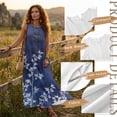 thumbnail image 7 of FOR U DESIGNS Blue Tree Leaf Print Matchable Couple Outfits Linen-Like Button Down Shirt or Sleeveless Dress with Pockets for Parties Wedding Date, 7 of 7