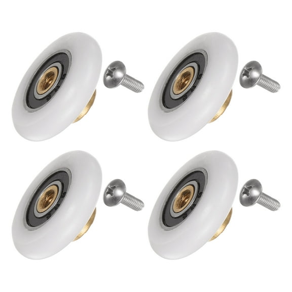 Shower Door Roller Wheel 25mm Dia. Replacement Part for Bathroom Glass Door, Sliding Door Roller, (1 Set 4pcs)
