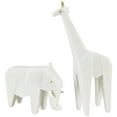 thumbnail image 6 of 7", 16"H White Polystone Cubist Inspired Elephant, Giraffe Sculpture with Gold Accents, by DecMode (2 Count), 6 of 11