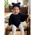thumbnail image 3 of Cjfdfy Newborn Baby Boy Girl Halloween Bat Costume Knit Sweater Romper Hat 2-piece Set For Party Cute Bat Halloween Costume Romper With Wings Hat Size 0-18M, 3 of 8