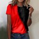 thumbnail image 3 of Gibobby Playera de Manga Corta con Cuello Redondo Camiseta manga corta con cuello redondo informal verano para mujer(Rojo,XL), 3 of 4