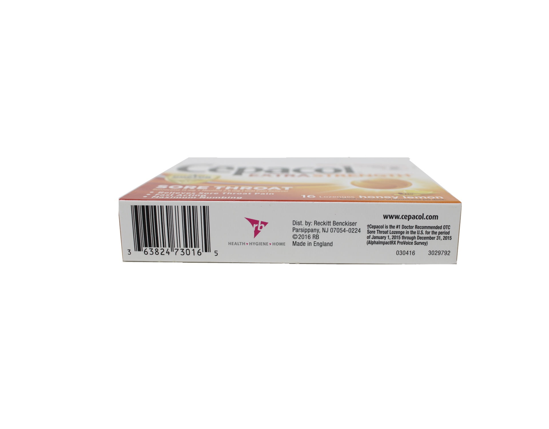 Cepacol Sore Throat Lozenges, Honey Lemon 16 ea (Pack of 6)