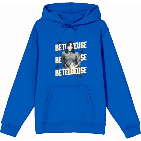Beetlejuice Beetlejuice Astrid Betelgeuse Blue Adult Long Sleeve Hoodie-Medium