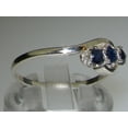 thumbnail image 3 of LBG British Made 10k White Gold Natural Sapphire Womens Trilogy Ring - 33 size options - Size 7, 3 of 6