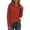 Red, variant on Women's Waffle Knit Top Crew Neck Long Sleeve Casual Pullover Blouse