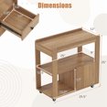 thumbnail image 3 of Gymax Table d'Appoint Étroite Moderne 2 Tiroirs avec Étagères Ouvertes Table de Chevet Naturelle, 3 of 8