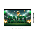 thumbnail image 2 of Football Theme Happy Birthday Party Banner Decorative Soccer Ball Balloons Polyester Material for Kids Birthday Celebration Outdoor Event Sports Party, 2 of 7