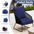 thumbnail image 2 of Yacona Outdoor Chair Cushions Set, 24x24in Patio Furniture Cushions with Two Replaceable Covers, for Patio Furniture Chair Sofa, Blue&Beige, 2 of 9