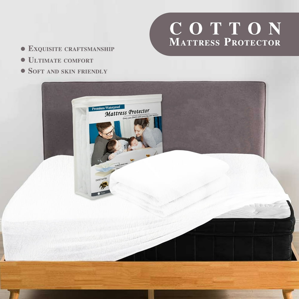 Waterproof Cotton Mattress Protector Cover All Seasons Queen Breathable