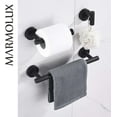 thumbnail image 3 of Marmolux Acc 3-Piece Matte Black Bathroom Towel Bar Set, Stainless Steel Wall Mount, 3 of 7