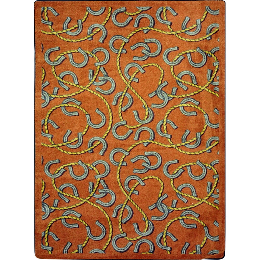 Kaleidoscope - Whimsical Area Rugs Rodeo, 7'8" x 10'9", Rust - Walmart