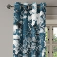 thumbnail image 3 of Ambesonne Leaf Print Grommet Curtain, Abstract Botany Leaves, 50"x63", Dark Petrol Blue and White, 3 of 5