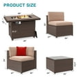 thumbnail image 3 of Sunmthink 8 Pcs Patio Furniture Sets with Fire Pit Table,Patio Conversation Sets,Brown, 3 of 9