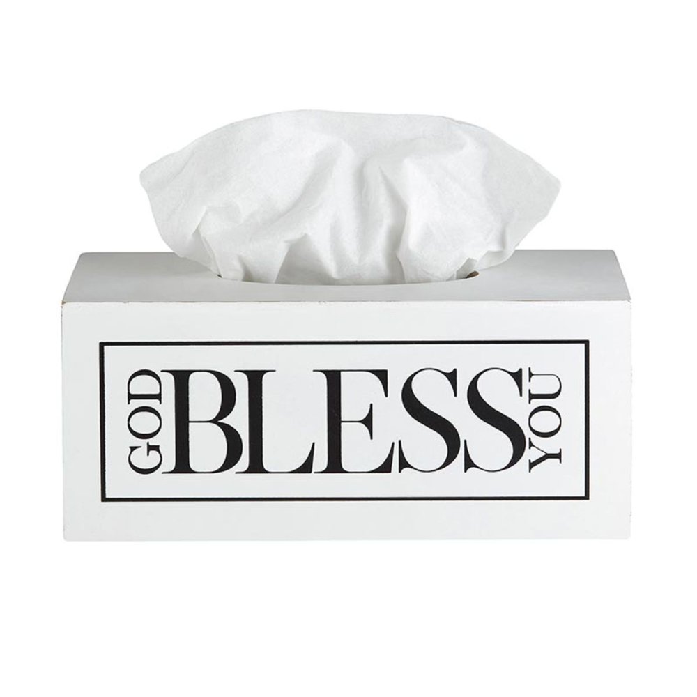 9.75" Black and White Contemporary Large Tissue Box Cover