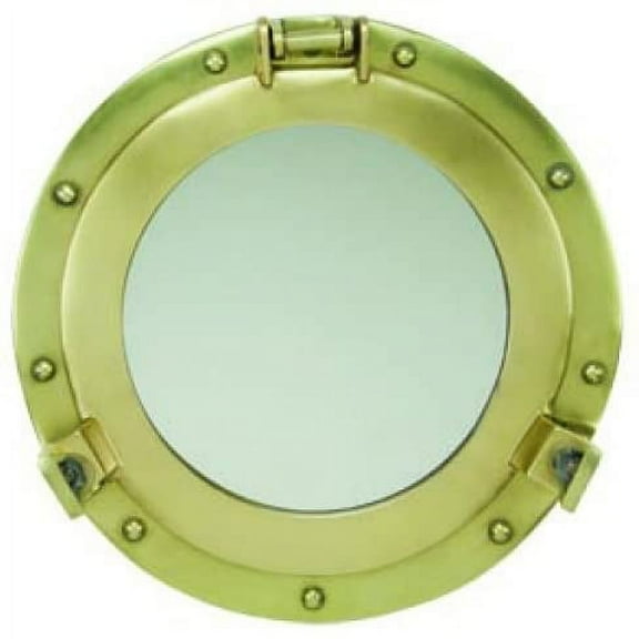 Nagina International 12" Antique Brass Porthole Mirror by Moby Dick