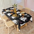thumbnail image 3 of Black Halloween Ghosts and Pumpkins Rectangle Tablecloth 60"x102",Waterproof Polyester Rectangle Table Cloth, Wipeable Spillproof Polyester Tablecloth for Dining, Camping, Indoor and Outdoor, 3 of 6