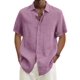 thumbnail image 1 of Cotton Linen Blouse Summer Men Turn Down Collar Short Sleeve Button Loose Blouse Tops Oversized S-5xl5XL, 1 of 5