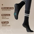 thumbnail image 3 of YOMYM 4 Pairs Non Slip Pilates Socks with Grips for Women, Crew Grip Socks for Yoga, Barre, Hospital, Barefoot Workout, 3 of 9