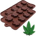 thumbnail image 2 of Moldes de silicona de hoja de marihuana para olla, molde para dulces, chocolate, paquete de 2, 2 of 5