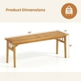 thumbnail image 3 of Gymax Acacia Wood Outdoor Bench 48'' Long Backless Wooden Picnic Bench w/ Slatted Seat, 3 of 8