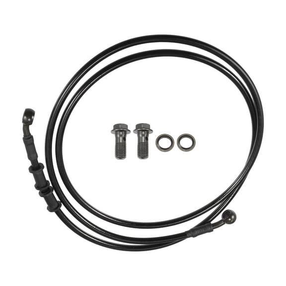 Unique Bargains Brake Hose Motorcycle ATV Braided Hydraulic Brake Line Oil Hose Pipeline 170cm Black Army Green 1 Set
