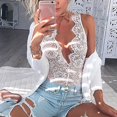 thumbnail image 4 of Gibobby Conjuntos de bragas de encaje Lencería de Encaje para Mujer, con Cierre Frontal, Cuello en V, camisón Sexy(Blanco, G), 4 of 5