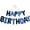 Black Blue, variant on Blue Green 16 Inch Happy Birthday Balloons Banner Set Foil Letters Decorations