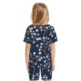 Boys Girls Pajamas Sets for Kids, Blossoms on Navy Background Toddler