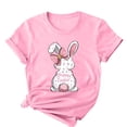thumbnail image 4 of Camisetas de Cuello de Tripulación de Manga Corta para las Mujeres Cartas de Impresión de Pascua Camiseta de Manga Corta, Spandex de Poliéster, 4 of 5