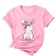 thumbnail image 4 of Camisetas de Cuello de Tripulación de Manga Corta para las Mujeres Cartas de Impresión de Pascua Camiseta de Manga Corta, Spandex de Poliéster, 4 of 5