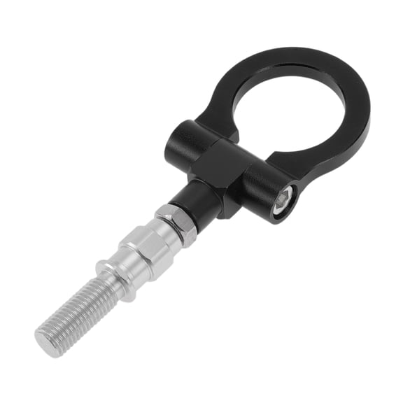 Unique Bargains Tow Bars For Vehicles for BYD FO 2008-2015 Front Rear Tow Hook 15.3mm Aluminum Alloy 98mm Black 1 Set