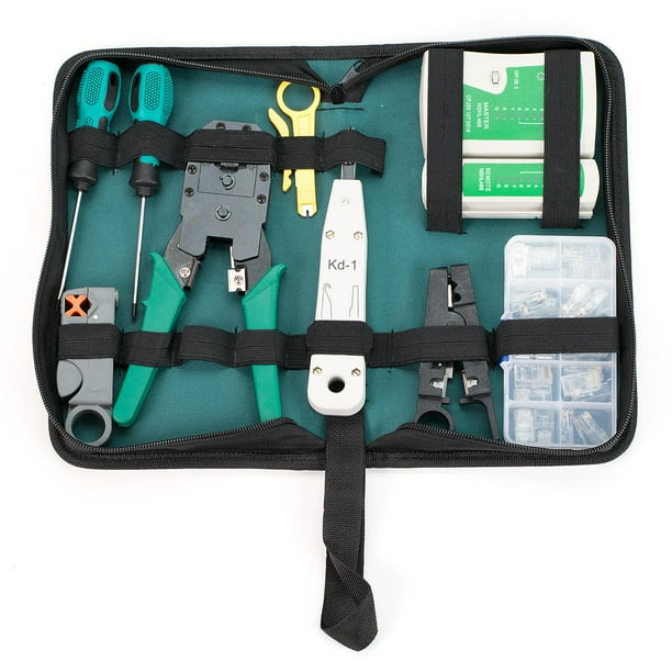 Professional Network Cable Tester Tool Kit. Lan Tester, Crimping Pliers,  Cutting Knifer, RJ45 Cat5/Cat6 Modular Plug, RJ11 RJ45 Line Finder Cable  Test