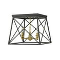 thumbnail image 3 of Z-Lite 447F14-MB-OBR Trestle 3 Light 14" Wide Semi-Flush Ceiling Fixture - Matte Black /, 3 of 5