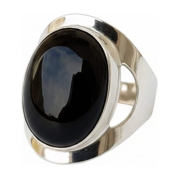 Black Onyx Statement Ring, Handmade 925 Sterling Silver Jewelry, Oval Gemstone Ring, Boho Ring