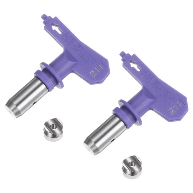 Unique Bargains 2 Packs Reversible Spray Tips for Airless Sprayer 211 Paint Spray Nozzle Tips Sprayer Machine Parts, Purple
