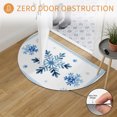 thumbnail image 3 of Half Circular Door Mat 16"x24", Navy Blue Snowflake Absorbent Non Slip Welcome Mats for Front Door, Christmas Winter Vintage White Stripes Diatomaceous Entryway Rug for Bathroom Kitchen Entrance, 3 of 9