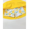 thumbnail image 4 of Kucnuzki 5T Little Girl Swimsuit Set 6T Child Gilrs Bathing Suit Ruffle Lemon Top Swimming Skirt with Shorts 2pcs Bikini Set Summer Beach Breathable Tankini Set Yellow, 4 of 10