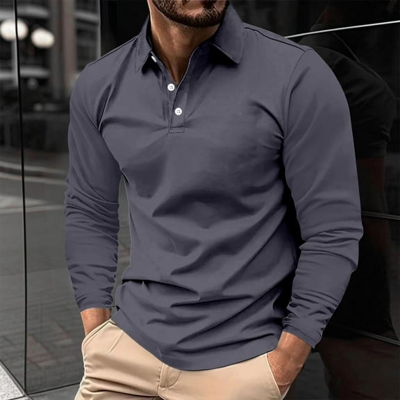 jobturf Mens Shirts Lightweight Cooling Long Sleeve Button Down Sweatshirts Collared Neck Casual Going Out Outwear