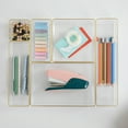 thumbnail image 3 of Martha Stewart Kerry Plastic Stackable Office Desk Drawer Organizers with Gold Trim, Set of 6, 3 of 11