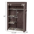 thumbnail image 2 of Canddidliike 64 Inch Non-Woven Fabric Cover Wardrobe with Hanging Rod, Portable Cloth Stroage Organizer for Closet - Dark Brown, 2 of 9