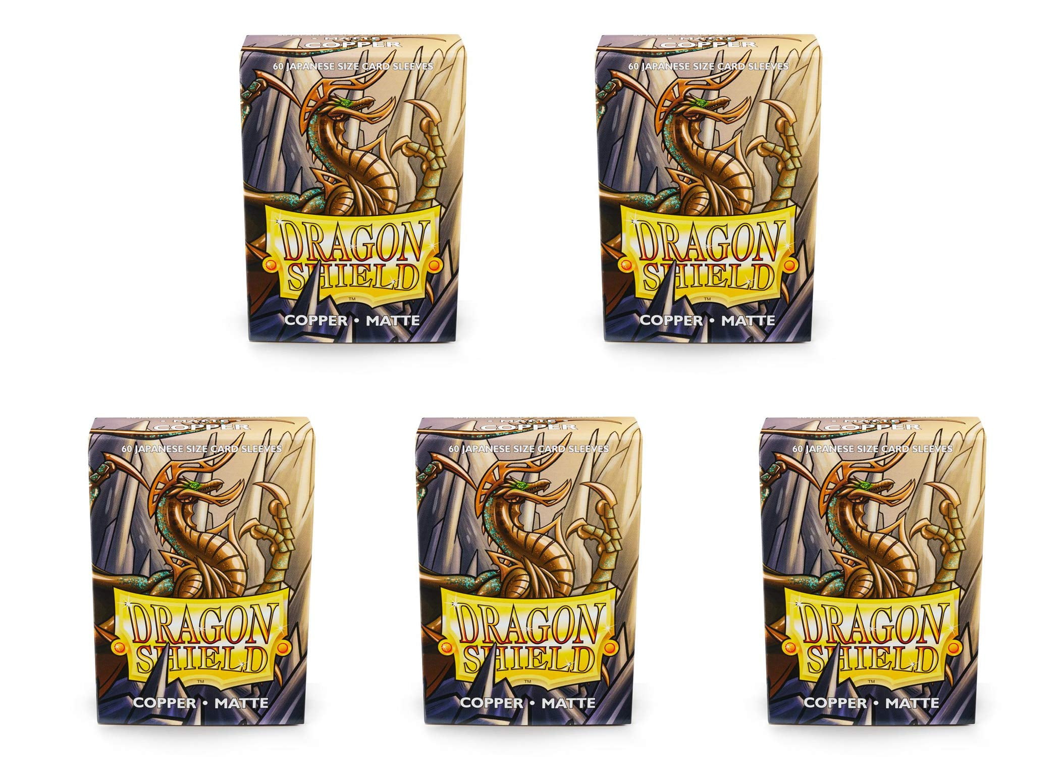 5 Packs Dragon Shield Matte Mini Japanese Copper 60 ct Card Sleeves Value Bundle!