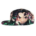 thumbnail image 3 of Demon Slayer Adjustable Flat Brim Baseball Cap Snapback Hat Hip Hop Caps for Men Women, 3 of 9