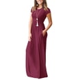 thumbnail image 2 of Dress for Womens Summer 4th of July Dresses Casual Solid Color Maxi Dresses Plus Size Sun Dresses Wedding Guest Dresses with Pockets Shermie, 2 of 6