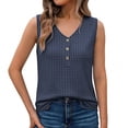 thumbnail image 7 of Xdegoge Womens Checkered Henley Tank Tops Sleeveless V Neck Shirt Partial Button Down Blouse Summer Casual Vest Classic Gingham Pattern Lightweight Fashion Tee Apparel, 7 of 7