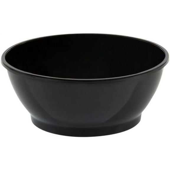 EcoQuality 6oz Disposable Black Plastic Bowls - Plastic Dessert Bowls, Dip Bowls, Ice Cream, Sundae, Heavy Duty Plastic Soup Bowls for Baby Showers, Weddings, Birthday Party, Receptions (100)