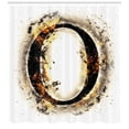 thumbnail image 3 of Ambesonne Letter O Shower Curtain, Alphabet Hot O Art, 69"Wx70"L, Orange Black Tan, 3 of 3