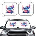 thumbnail image 2 of Cute Cartoon Stitch Car Windshield Sunshade Automotive Sun Shade for Cars SUV Trucks Keep Vehicle Cool-Large, 2 of 6