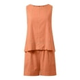 thumbnail image 5 of Curuila Two Piece Sets For Women Shorts Suit Solid Color Crew Neck Sleeveless Tank Top Breathable Outfit Set Rd1 Size L, 5 of 6