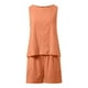 thumbnail image 5 of Conjunto de pantalones cortos para mujer, ropa informal para el día a día: camiseta sin mangas con bolsillo y pantalones cortos cómodos, conjunto transpirable para primavera-verano., 5 of 6