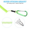 thumbnail image 4 of Uxcell 6.5ft Spring Fishing Lanyard Retractable Coiled Tether with Metal Clip & Keyring, Green 3 Pack, 4 of 7
